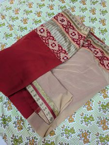 Half andHalf Heavy Embroidered Saree