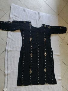 Embellished Black Kurta
