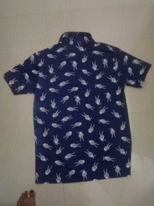 Men's Navy Skeleton Print Shirt
