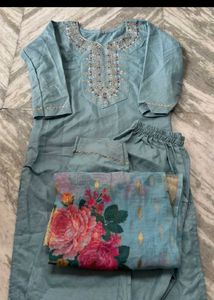 Embroidered Kurta Set with Dupatta