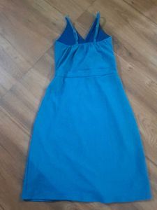 Blue Spaghetti Strap Midi Dress