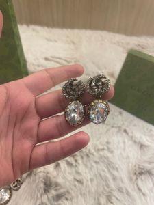 NEWGucci GG Crystal Drop Earrings &amp; Necklace Set