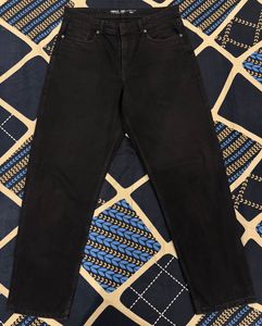 RedTape Black Baggy Denim Jeans