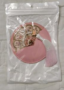 Twelve flower portable  pocket mirror with tassel