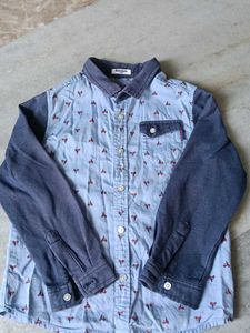 Blue Printed Full Sleeve Shirt