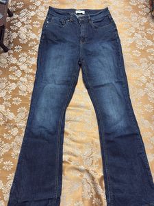 Flared Dark Wash Denim Jeans