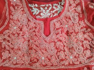 Chikankari long frock