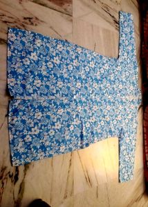 Blue Floral Print Kurta