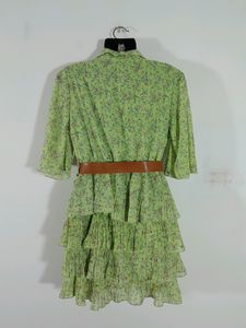 Fluorescent Green Printed Dress (Women's)