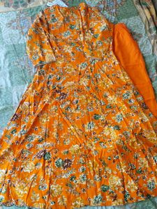 Vibrant Floral Print Kurta Set with Dupatta