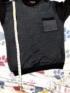 Men's Gray &amp; Black Long Sleeve Sweater