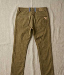 Men's Khaki Straight-Fit Twill Trousers