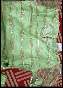 Sparkling Green Lehenga for Girls