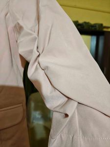 Blush Pink Cropped Ruched Sleeve Shrug