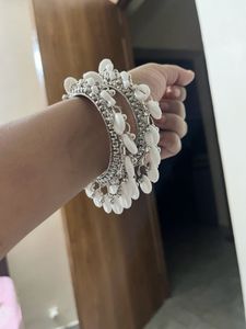 Boho Bangles with White Shells