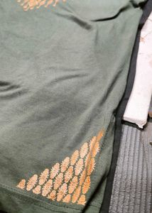Olive Green Embroidered Tunic Top