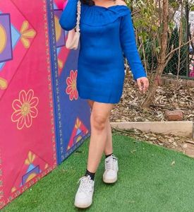 chic navy blue winter dress women