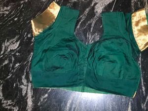 Bottle Green Cotton Silk Saree with blouse