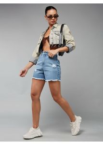 Distressed Denim Shorts
