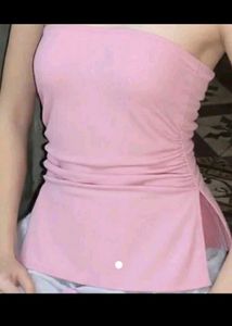 Cute Pink Ruched Tube Top