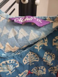 Blue Printed Cotton Nighty