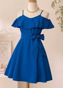 Stunning Royal Blue Cold Shoulder Dress
