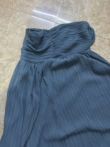 ZARA blue pleated dress
