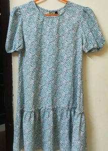 Light Blue Floral Print Dress