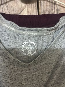 Comfortable Grey Top and Maroon Pants cum Co-ord c