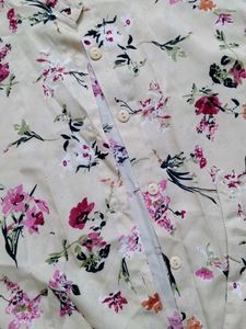 yellow Floral Button-Up Shirt