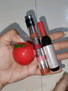 3 Lipbalm And Lipstick Combo