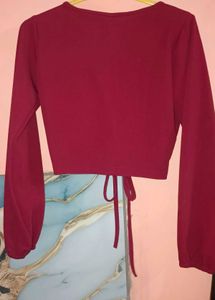 Chic Ruched Long Sleeve Crop Top