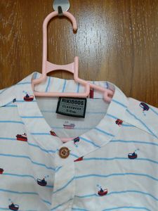 boys Striped Boat Print Shirt
