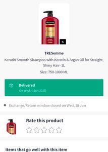 TRESemme shampoo 1L+ conditioner 190ml+ serum50ml