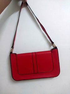 KLEIO Red Faux Leather Handbag