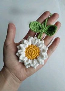 Handmade Crochet Daisy Hair Clip