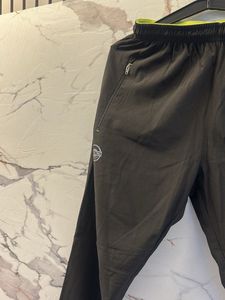 Unisex Black Athletic Pants, Waist- 28