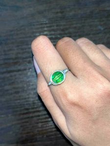 Handmade Wire Wrapped Green Gemstone Ring