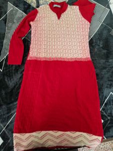 Elegant Red Knit kurti