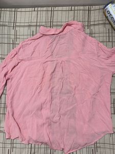 Pink Textured Button-Up Shirt