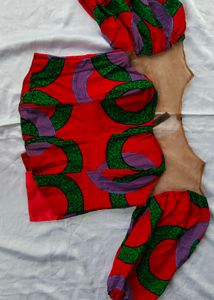 Vibrant Puff Sleeve Corset Top