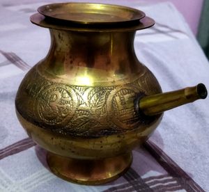 Brass Karwa For Karwa Chauth With Plate