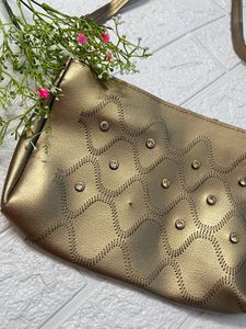 Golden stylish hobo/sling bag
