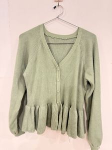 Peplum Green Sweater