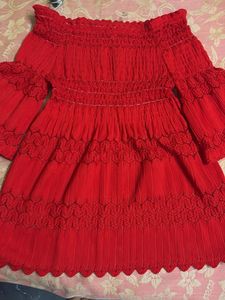Red Off-Shoulder Dress