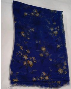 Vintage Blue Floral Print Soft Fabric 4.5 meters