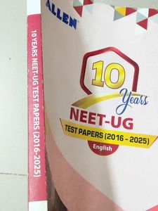 Allen 10 years NEET-UG Test Papers (2016-2025)