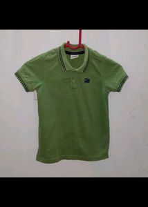 Light Green Striped Short Sleeve Shirt