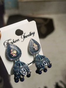 Blue Jhumka Earrings