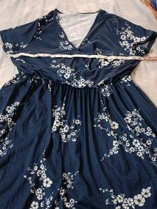 Navy Floral Wrap Dress